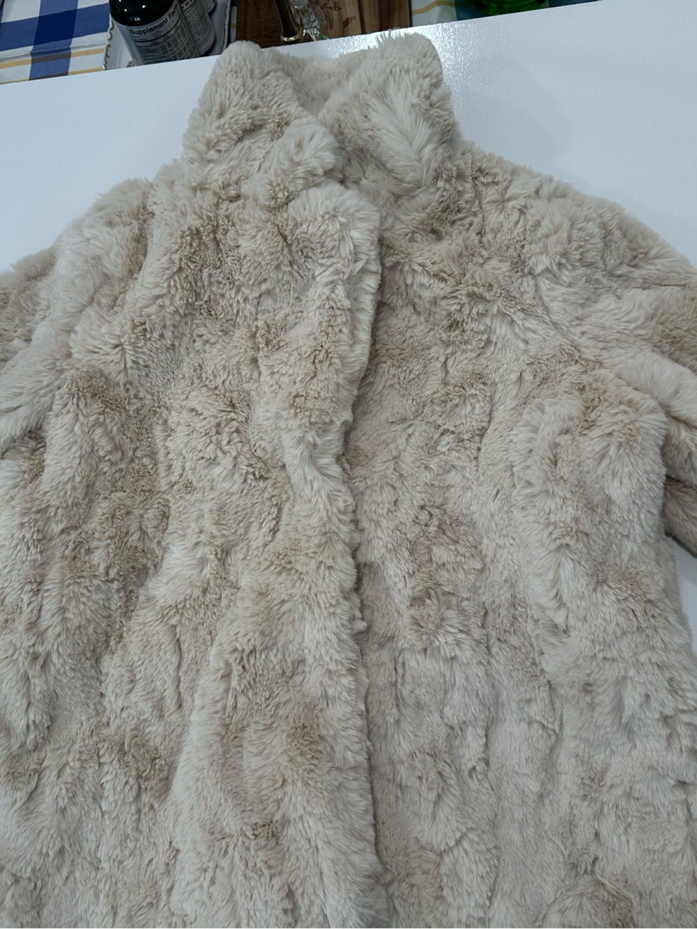 Jou Jou Plush Teddy Jacket in Cream
